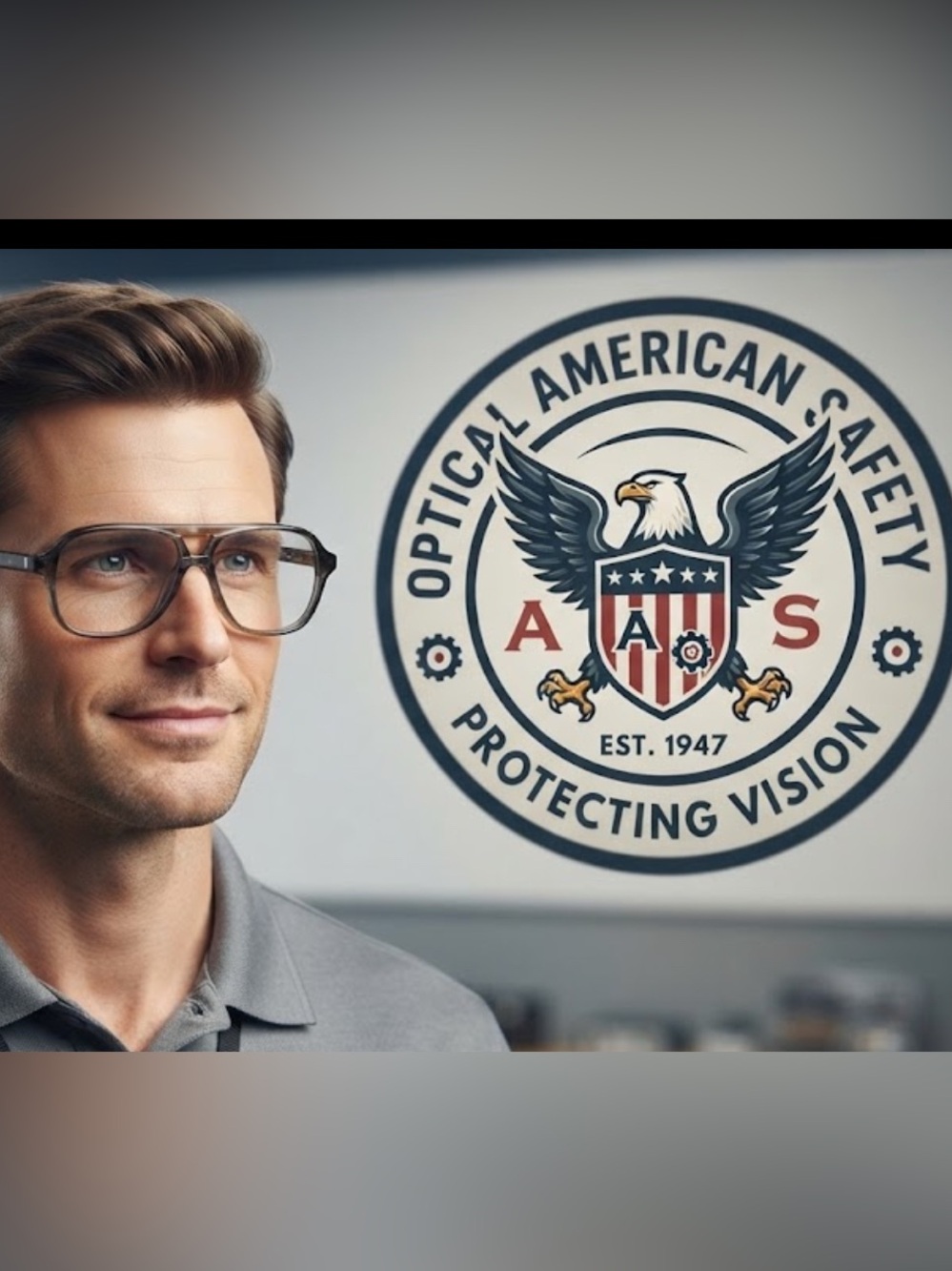 New American Optical AOS Safety men’s prescription eyeglasses frames
